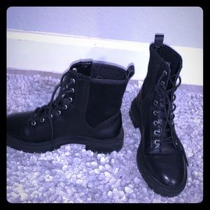 Black combat style boots